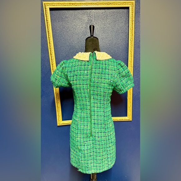 FATE Green Tweed Dress with Pearl Collar - Picture 3 of 3